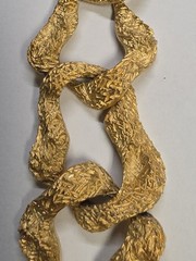 Vintage P.E.P. Erwin Pearl Chunky Gold Bracelet 70s-80s