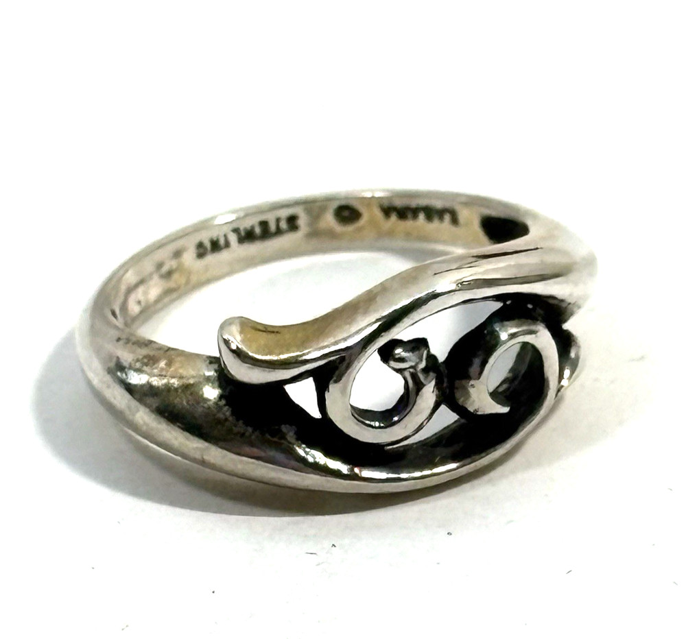 Vintage KABANA STERLING Silver 925 Open Scroll Loop Band Ring 3.1g Size 5.75