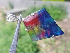 Natural Ammolite Doublet Opal 69.45 Ct Kite Shape Silver Pendant Free Chain 6AGW