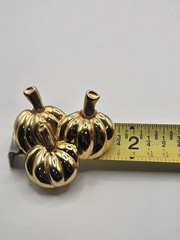 Vintage Gold-tone Trio Pumpkin Brooch Pin Halloween Fall