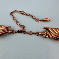 Vintage Renoir Necklace Copper Wing Shaped Links Adjustable 14″ to 18″ Signed