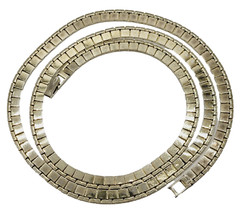 Heavy Double Layer Flat Square Link Chain Gold Tone Necklace Vintage Korea 1970s