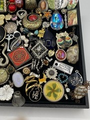 Vintage-Now Jewelry Lot Of 120 Pendants & Charms For Necklaces Enamel Rhinestone