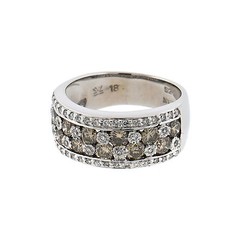 LeVian Chocolate Diamond Wide Band Over 2ct TW 18K White Gold