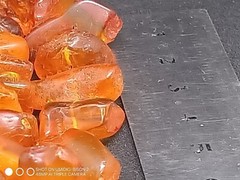 Necklace made of natural beautiful cognac amber weight 74 grams.