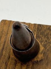 Vintage 925 Sterling Silver Filigree Ring With Blue Stone Size 5.5 Elegant State