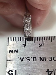 Antique Art Deco Platinum Diamond Wedding Engagement BAND Ring Estate Fine