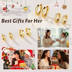 Gold Hoop Earrings for Women Trendy 14K Gold Plated Small Huggie Cartilage Hy…