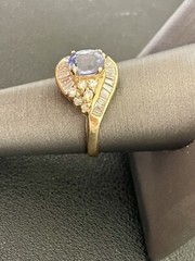 14k Yellow Gold 1.00ct Sapphire and 1.00CTW Diamond Ring (N59)