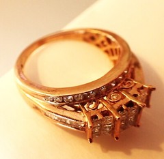 Antique⌛10K Rose Gold Princess Round & Baguette Diamond Ring💍Size 6 3/4💍1 CTTW