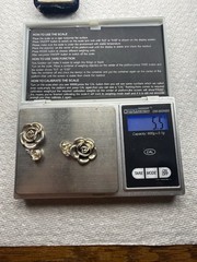 Vintage Sterling 3D Rose Flower Darkened Silver 5.5 Grams Israel Dangle
