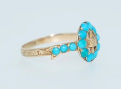 Victorian 15K Turquoise Ring