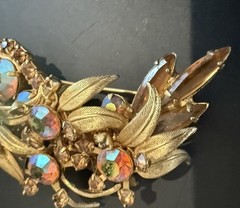 Vintage Juliana D & E Venus Flames Topaz Goldtone Brooch Book Piece