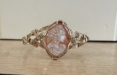 RETIRED Ronaldo Designer Jewelry Cameo Wire Wrapped Bracelet 7″ M 14K Gold