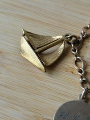 Vtg Bracelet 1/20th 12KTGF Automade & JMS 12KGF Water Skis Charm Sailboat 6¼”