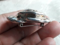 Vintage Signed N 925 TH Sterling Silver Large Puff 3D Flower Rose Pin – Brooch