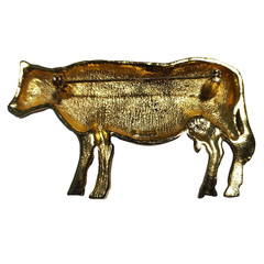 AJC Holstein Figural Cow Pin Brooch Black and White Vtg Enamel Signed
