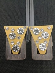 1960 SHARRA PAGANO High End lucite resin clear crystals geometric clip earnings