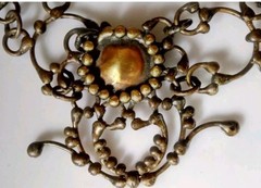 Vintage Brutalist Gothic Necklace Bronze Signed One Of A Kind OOAK Sculptural 73
