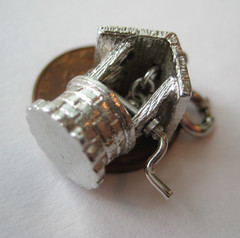 60’s VTG Silver Tone Movable WISHING WELL Bracelet Charm MONET