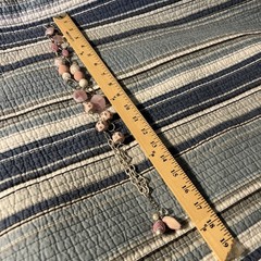 Vintage Glass/Acrylic/faux Peal/ metal Beaded Silver Tone Chain 30”Necklace