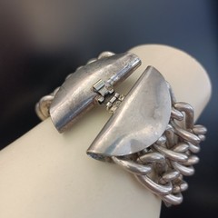 Industrial Machinery Chunky Chain Bracelet Brutalist Heavy Massive Statement VTG