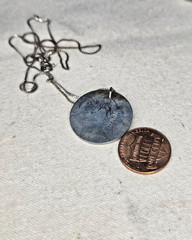 Vintage Sterling Silver Abalone Star Crescent Moon 18″ Serpentine Necklace