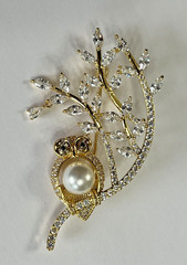 Crystal Rhinestone Owl Flamingo Brooch Pin Glass Vintage LOT Bird Peacock Clear