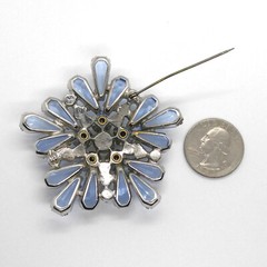 Vintage Juliana DeLizza and Elster Pale Blue AB Pentagon Rhinestone Brooch