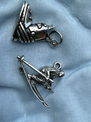 Vintage Sterling Silver Ski Skier Skiing Downhill Boot Charm 8g
