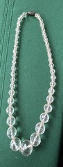 Vintage Clear Faceted Graduated Glass Bead Necklace 17 inches