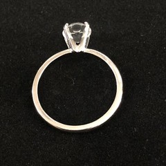 Vintage Vanderbilt Jewel 1 Ct Solitaire CZ Ring Size 8 Mid-Century 1940s 1950s