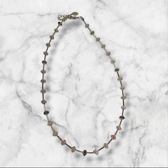 Carolina Herrera Gold Tone Pink Champagne & Amber Crystal Bead Station Necklace