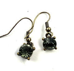 Vintage Smoky Gray Rhinestone Starburst Statement Necklace & Earrings Set
