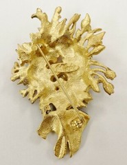 VINTAGE BOB MACKIE SIGNED STAMPED ROSE BOUQUET RHINESTONE BROOCH PIN – RARE J110
