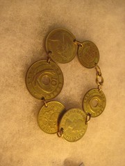 Vintage East Africa, Kenya, Uganda, 1942 coin jewelry bracelet