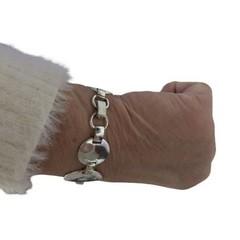 Women’s Sterling Silver Jewelry Round Disc’s Style Bracelet from Mexico 7 1/2″