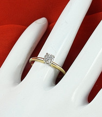 Vintage Ring Solid 14K Yellow Gold Solitaire Diamond Engagement Fine Jewelry