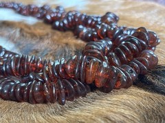 24” 3 Strand Cherry Cognac Baltic Amber Beaded Bold Statement Necklace