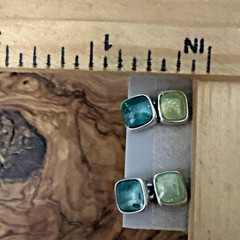 Vintage Earrings Silver Tone Multicolor Enameled Stud Post Back Fashion Lot 5