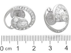 Vintage 1.70Ct Diamond and 14k White Gold Twirl Earrings Circa 1940