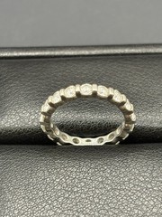 Vintage Sterling Silver Cubic Zirconia Eternity Band Ring Size 7 E20