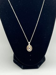 Vintage Liz Claiborne Pendant & Earrings Set Signed LCI Added No Brand Chain EUC