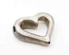 JACMEL 925 Sterling Silver Vintage Topaz Open Love Heart Slide Pendant PT9216
