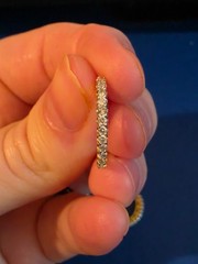 14K Yellow Gold Diamond Hoop Earrings 3.1g