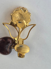 Vintage American Legion Auxiliary Clip On Earrings Dangle Heart
