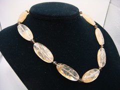 SIGNED J.JILL RUTILATED QUARTZ OVAL BEADED NECKLACE ESTATE