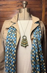 Vintage Aarikka Torikontti Green Geometric Kinetic 60s Pendant Necklace Finland