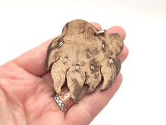 Vintage Artisan Made Native American Bear Paw Amulet Bloodstone Large Pendant