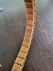 Vintage Speidel Stainless Steel CZ Stretch Bracelet Copper Color Unisex Adult